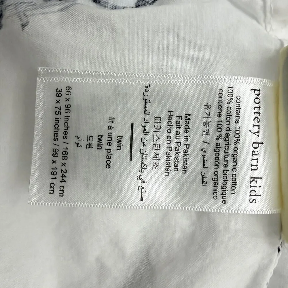 Pottery Barn Kids Organic All Sports Flat Fitted Sheets Twin Grey Blue Soccer